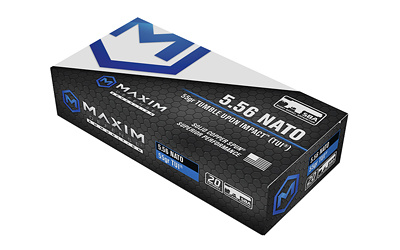 SBA Short Barrel Ammunition, 556NATO, 55 Grain, Solid Copper Bullet, TUI (Tumble Upon Impact) Design, 20 Round Box MXM-49000