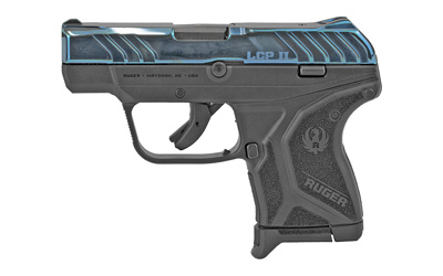 TALO LCP II, Semi-automatic, Compact, 380 ACP, 2.75", Black Frame, Polished Colbalt Blue PVD with Scroll Engraving, Checkered Grip, 6Rd 03797