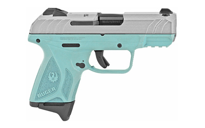 TALO SECURITY-9, Semi-automatic, Compact, 9MM, 3.42" Barreler, Turqouise Polymer Frame, Silver Cerakote Finish on Slide, 15Rd 03838