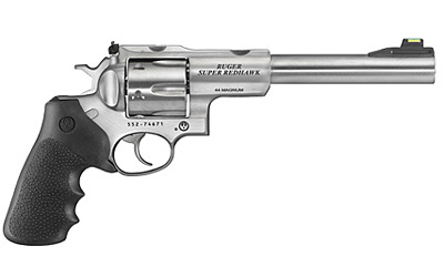 Super Redhawk, TALO, Revolver, DA/SA, 44 Magnum, 7.5", Stainless, Silver, Rubber, 6Rd, Adjustable Rear Sight & Fiber Optic Front 05520