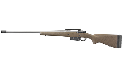 Hawkeye Long Range Hunter, Bolt Action, 6.5 Creedmoor, 22" Hammer Forged Barrel, Hawkeye Matte Stainless Finish, Speckled Brown Camo Laminated Stock, 5Rd 47198