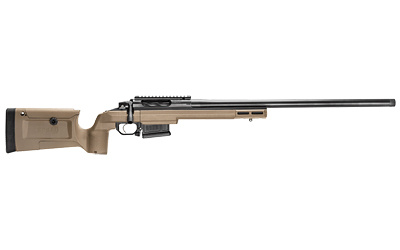 HAVAK BRAVO, Bolt Action Rifle, 308 Winchester, 24" 5R Match Grade Barrel, Black Cerakote Finish, KRG FDE Bravo Stock, 5Rd, Magpul Detachable AI Magazine, Timney Trigger, Threaded 5/8-24 with Thread Protector 0011710049FFDE