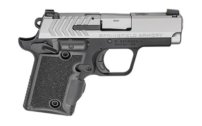 911, 1911 Micro Compact, 9MM, 3" Barrel, Alloy Frame, Stainless Finish, 2 Magazines, 1-6Rd & 1-7Rd, Viridian Green Grip Laser, Tritium Night Sights PG9119SVG
