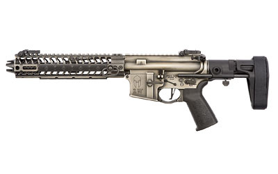 Spartan Pistol with Maxim Brace, Semi-automatic, 556NATO, 8.1" Cold Hammer Forged Barrel, Aluminum Frame, 10" M-LOK Rail, Barking Spider, Nickel Boron Battleworn Finish STP5295-M1B
