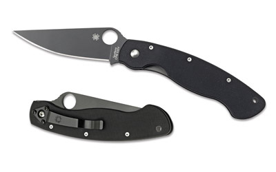 Military Model Folding Knife, Plain Edge, Black Blade, CPM-S30V Handle, Black Finish C36GPBK