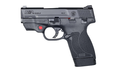 Shield M2.0, Semi-automatic Pistol, Striker Fired, Compact Frame, 45 ACP, 3.3" Barrel, Polymer Frame, Black Finish, 2 Magazines (1-6Rd & 1-7Rd), Crimson Trace Laser, Thumb Safety, Fixed Sights 12087
