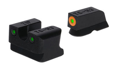 Tritium Pro Brite Site Day/Night Sight Set Fits CZ 75, Front Sight Color Green W/ Orange Focus Lock Ring, Rear Sight Green, Glows In The Dark No Batteries Or Light Exposure Required TG-TG231Z1C