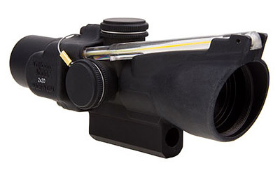 ACOG Rifle Scope, 2X20, Amber Triangle Reticle, High M16 Base, Dual Illuminated, 9.2 MOA, Matte Finish 400146