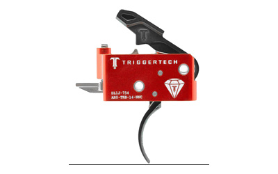 TriggerTech, Trigger, 1.5-4.0LB Pull Weight, Fits AR-15, Diamond Curved Trigger, Right Hand, Adjustable, Black Finish, Includes Installation Tools, Instructions Book, & TriggerTech Patch AR0-TRB-14-NNC