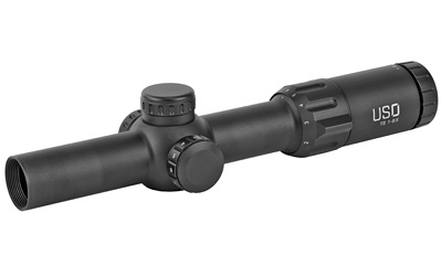 TS Series Rifle Scope, 1-6X24mm, 30mm Main Tube, Second Focal Plane, 0.5 MOA Adjustments, Black Finish, Simple Crosshair Reticle with Red Dot TS-6X SFP