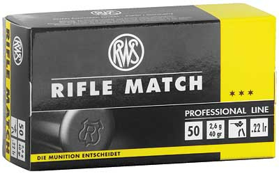 RWS Ammunition, 22LR, 40 Grain, Match 2134225