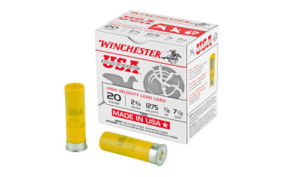 USA, 20 Gauge 2.75", #7.5, 7/8 oz., Shotshell, 25 Rounds per box USAL207