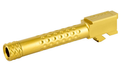 Dimpled Barrel, 9MM, Threaded, For Glock 19 (Gen1-5), Gold Finish BBL-19-D.S-GLD