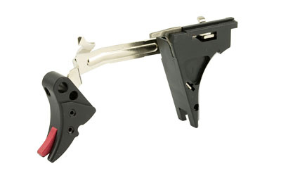 Fulcrum Drop in Trigger Kit, Adjustable 2-6 lbs,Fits Glock 40SW Gen 4, Black w/ Red Safety FUL-ADJ-DRP-4G40-B-R