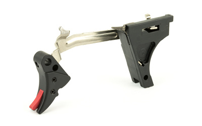 Fulcrum Drop in Trigger, Ultimate Kit, Adjustable 2-6 lbs, Fits Glock 40SW Gen 1-3, Black w/ Red Safety FUL-ADJ-ULT-40-B-R
