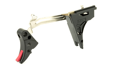Fulcrum Drop in Trigger, Ultimate Kit, Adjustable 2-6 lbs, Fits Glock 45 ACP Gen 1-3 SF Models, Black w/ Red Safety FUL-ADJ-ULT-45SF-B-R