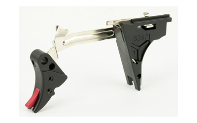 Fulcrum Drop in Trigger, Ultimate Kit, Adjustable 2-6 lbs, Fits Glock 9MM Gen 4, Black w/ Red Safety FUL-ADJ-ULT-4G9-B-R
