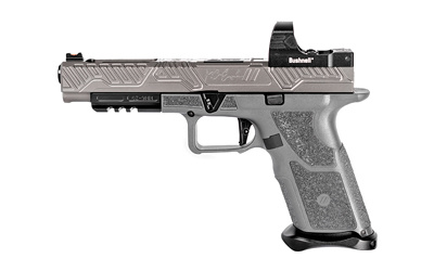 O.Z-9, Semi-automatic Pistol, 9MM, 4.5" Match Grade Barrel, Steel Frame, Polymer Grip, Competition Gray Slide/Black Barrel, 17Rd, ZEV Exclusive O.Z-9 Signature Slide, ZEV PRO Flat Face Trigger, ZEV O.Z-9 PRO Plus Magwell, ZEV O.Z-9 Custom SKB Case, Magpu
