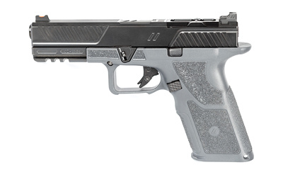 OZ9 Standard, Semi-automatic, Striker Fired, Polymer Frame Pistol, Full Size, 9MM, 4.49" Barrel, Black Slide/Gray Frame, Trigger Safety, Fiber Optic Front Sight, 17 Rounds, 2 Magazines OZ9-STD-COM-G