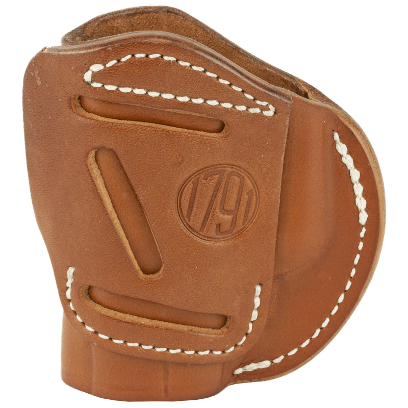 4 Way Holster, Leather Belt Holster, Right Hand, Classic Brown, Fits Glock 26 27 33 & S&W MP9/Shield, Size 3 4WH-3-CBR-R
