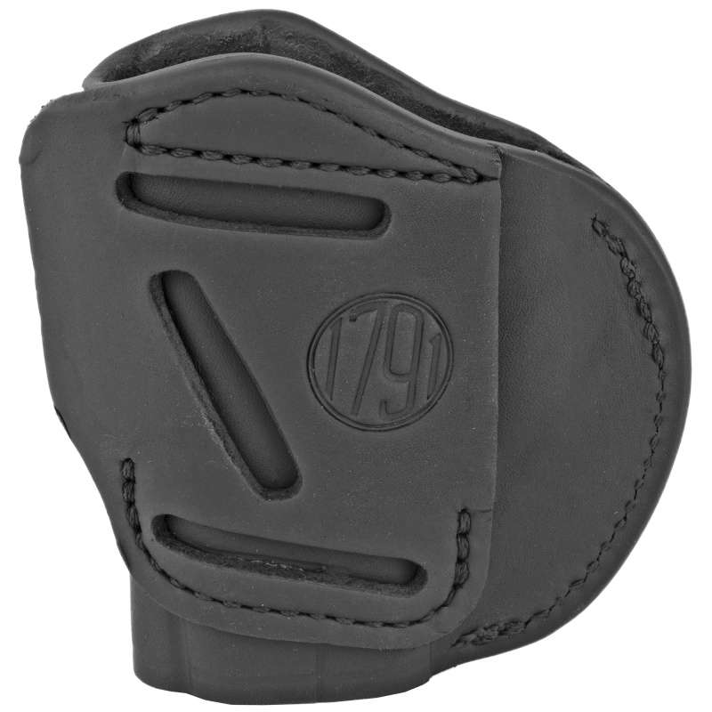 4-WAY Size 3 Multi-Fit IWB Concealment & OWB Leather Belt Holster, Right Hand, Stealth Black, Fits S&W Shield, Ruger LC9, Walther PPS, and Similar Frames 4WH-3-SBL-R