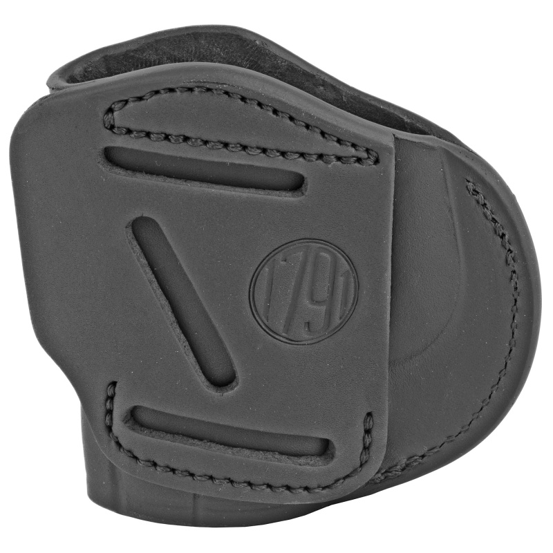 4 Way Holster, Concealment & Belt Holster, IWB/OWB, Stealth Black Leather, Fits Glock 26/27/28/29/30/33/39, Springfield XDS/XDE/XD9/XD40, Right Hand, Size 4 4WH-4-SBL-R