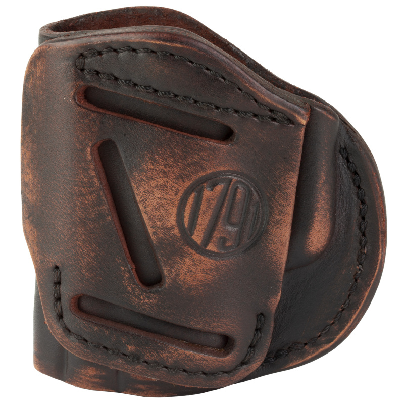 4 Way Holster Size 4, IWB or OWB Holster, Fits Full Size Pistols, Matte Finish, Vintage Leather, Right Hand 4WH-4-VTG-R