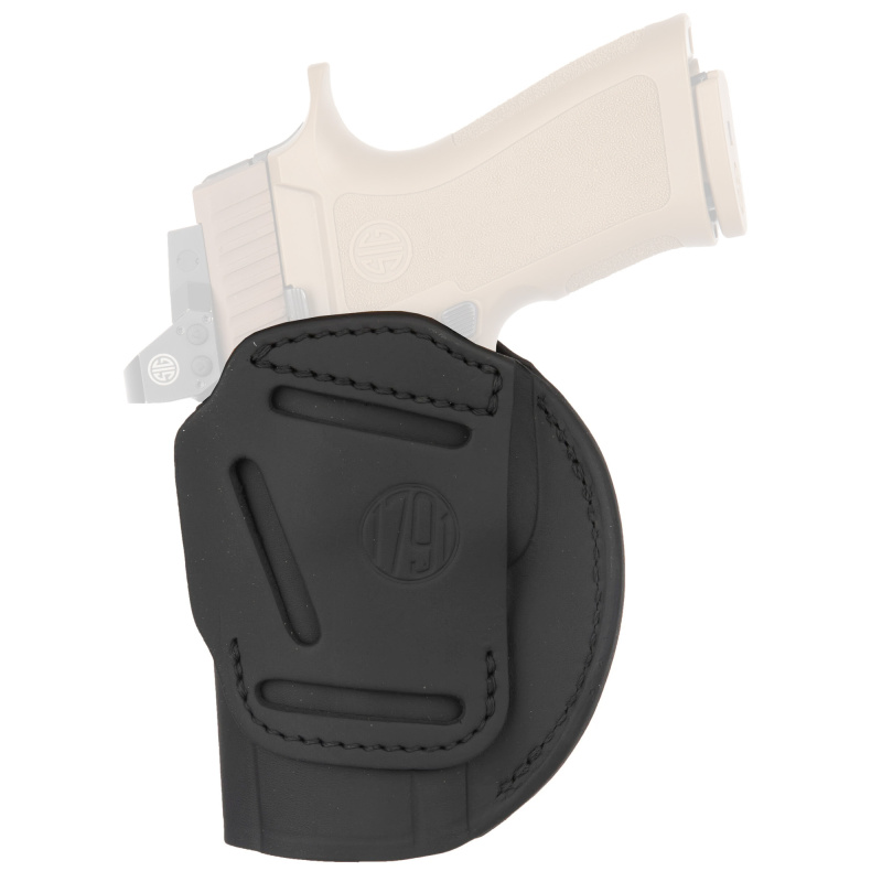 4 Way, Inside/Outside Waistband Holster, Size 6, Matte Finish, Leather Construction, Stealth Black, Right Hand 4WH-6-SBL-R