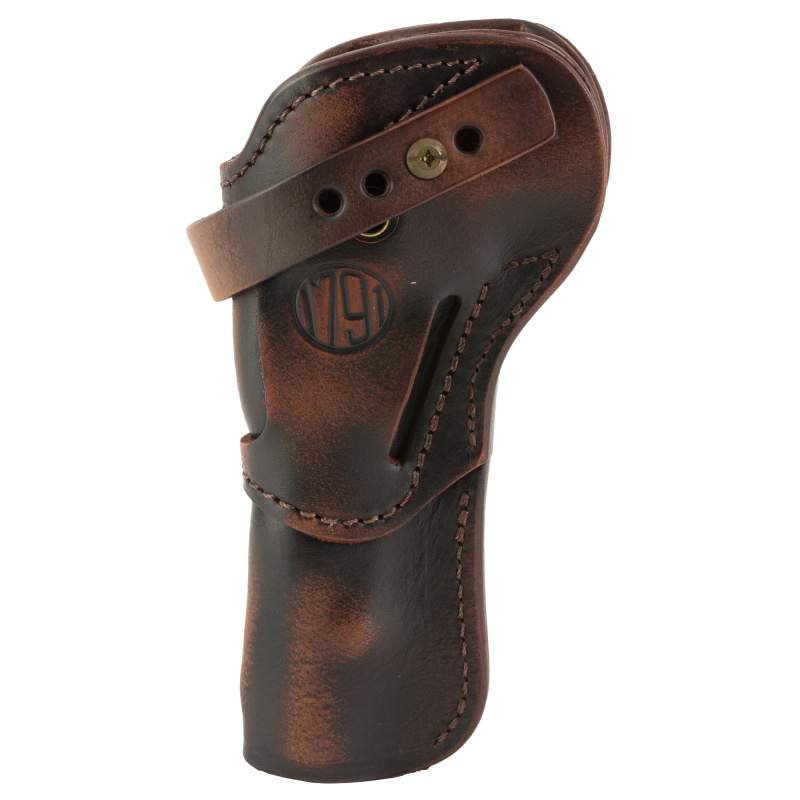 Single Action Holster, Outside Waistband Holster, Fits Most Single Action Revolvers with 5.5" Barre ls and Shorter, Matte Finish, Leather Construction, Vintage Brown, Ambidextrous SA-RVH-5.5-VTG-A