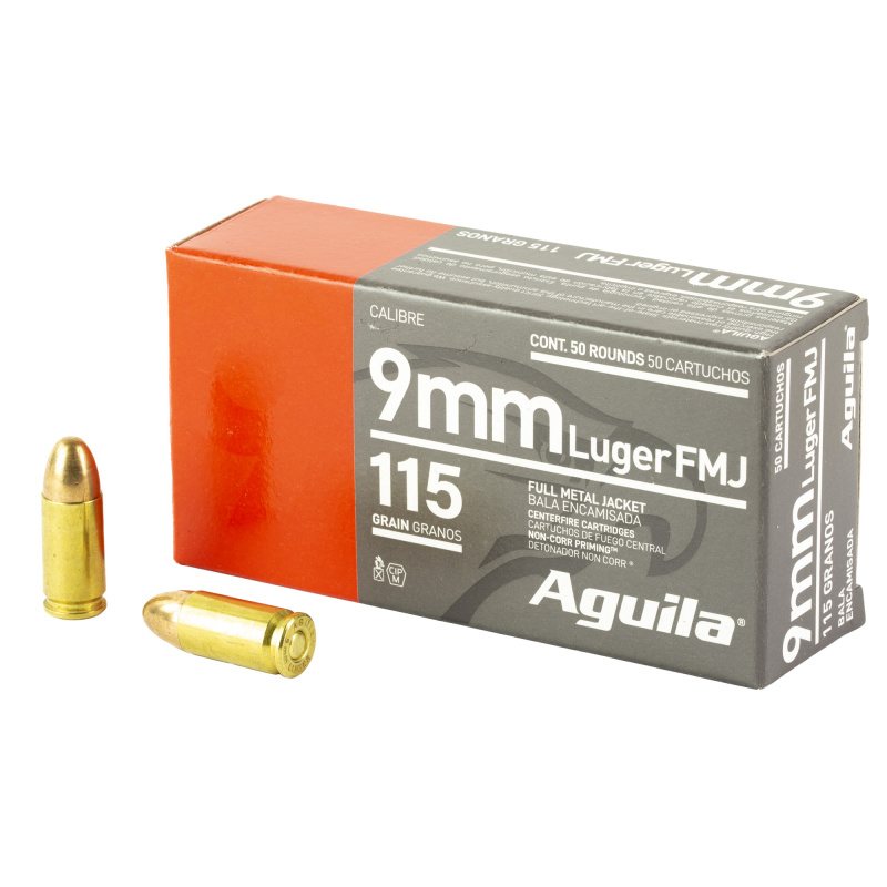 Pistol, 9MM, 115 Grain, Full Metal Jacket, 50 Round Box 1E097704