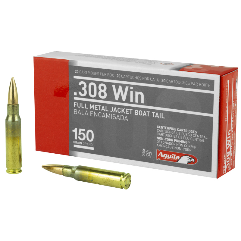 308 Win, 150 Grain, Full Metal Jacket Boat Tail, 20 Round Box 1E308110
