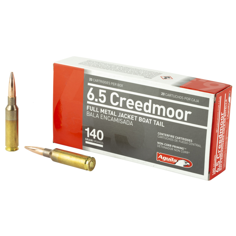 6.5 Creedmoor, 140 Grain, Full Metal Jacket Boat Tail, 20 Round Box 1E650110