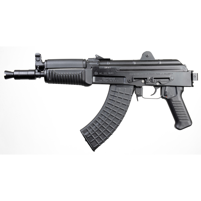 Arsenal SAM7K-44, Semi-automatic Pistol, AK, 7.62X39, 8.5" Hammer Forged Barrel, Matte Finish, Black, Milled Receiver, Polymer Furniture, Picatinny Rail, Ambidextrous Safety, Adjustable Sights, 5 Rounds, 1 Magazine SAM7K-44