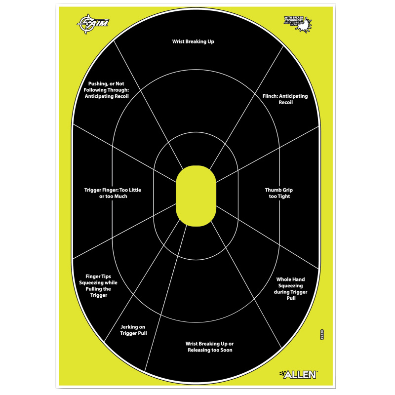 EZ AIM Non-Adhesive, Handgun Trainer, 12"x18", 8 Pack 15220