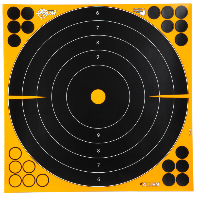 EZ AIM Adhesive, Bullseye, 12" Square, 10 Pack, Black/Orange 1531710