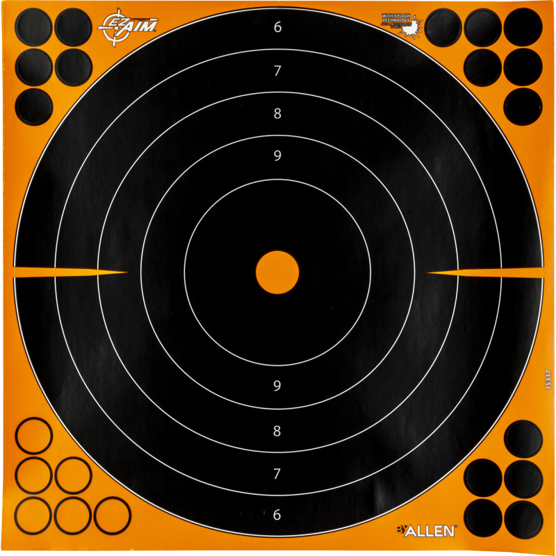 EZ AIM Adhesive, Bullseye, 12" Square, 25 Pack, Black/Orange 1531725