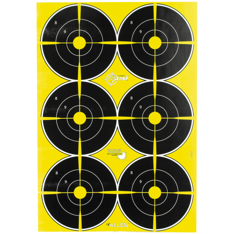 EZ-AIM Non-Adhesive Splash 12" X 18", 6" Bullseye, 8 Pack 15355