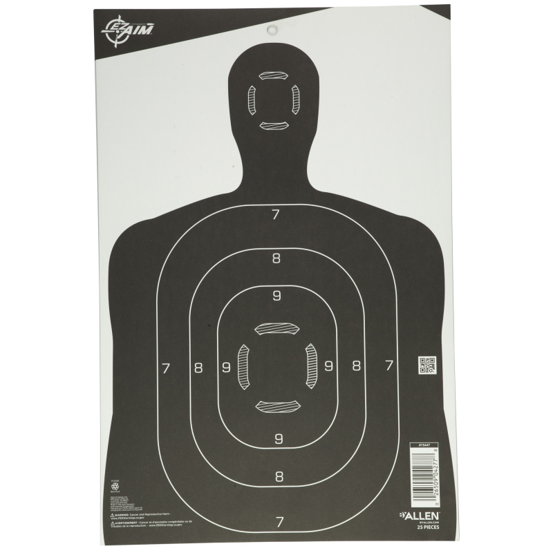 EZ AIM Adhesive, Bullseye, 12"x18" Square, 25 Pack, Black/White 15447