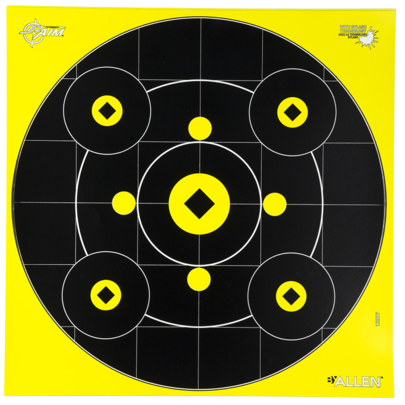 EZ AIM Adhesive, Bullseye, 12" x 12", 12 Pack, Black/Chartreuse 15577