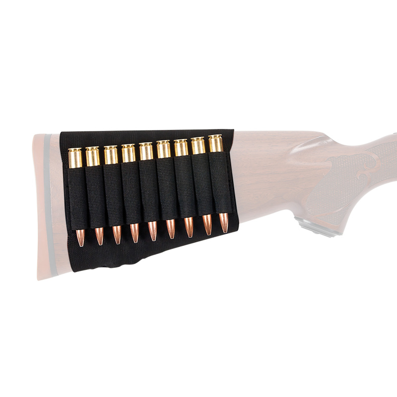 Buttstock Rifle Cartridge Holder Black