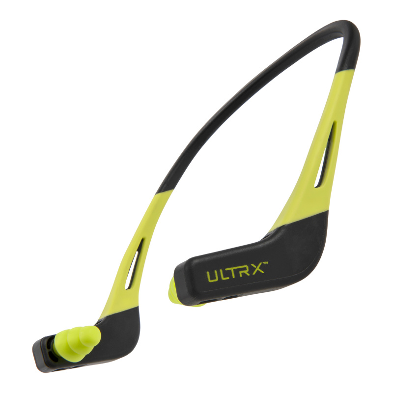 ULTRX Banded Ear Plugs, NRR 22dB, Gray/Neon Yellow 4102