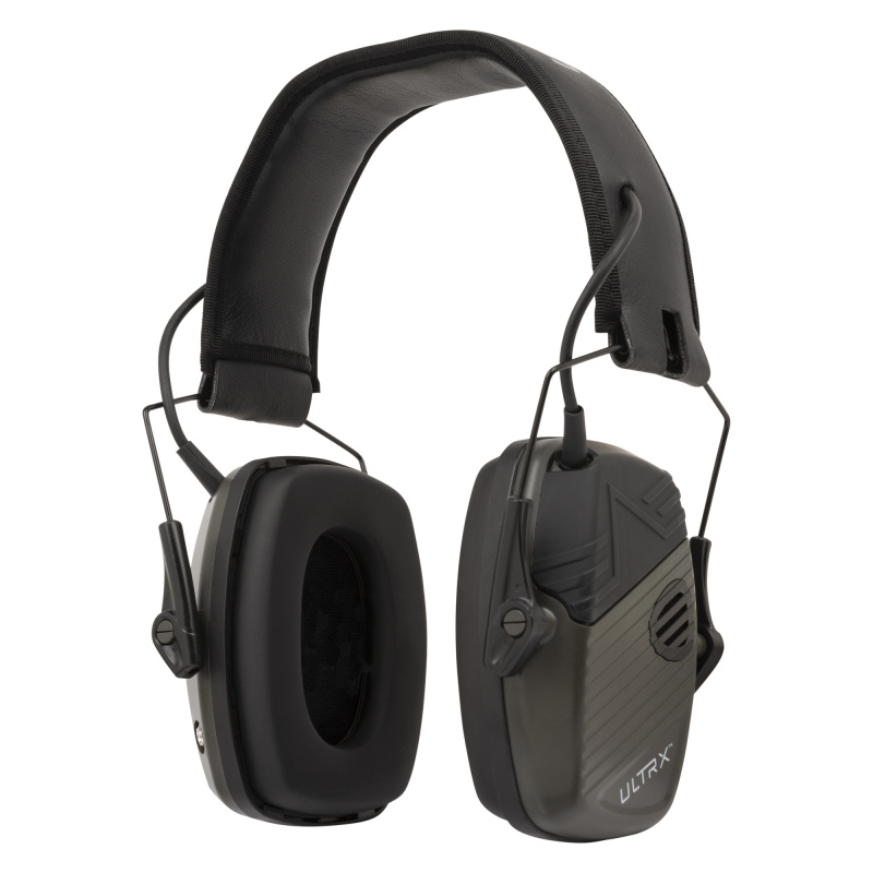 ULTRX Slim Fit E-Muff, Electronic Earmuff, NRR 24dB, Olive Green 4113