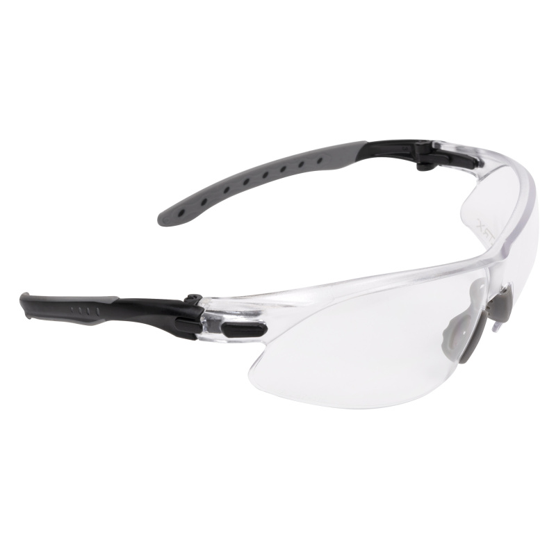 ULTRX Safety Glasses, Keen, Anti-fog/Anti-scratch, Black/Clear Frame, Clear Lens 4142