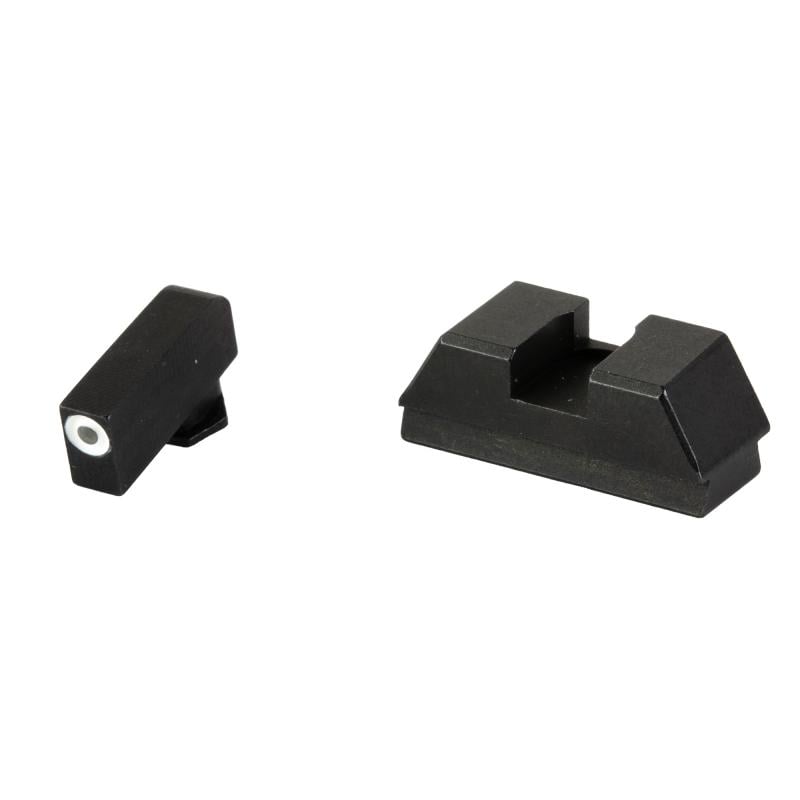 Optic Compatible Sets for Glock | 43X/48 MOS, Green Tritium with White Outline, Black Rear, .220" Front and .295" Rear, Lower 1/5 Co-Witness with Holosun, Not Compatible with RMRcc, GL-480