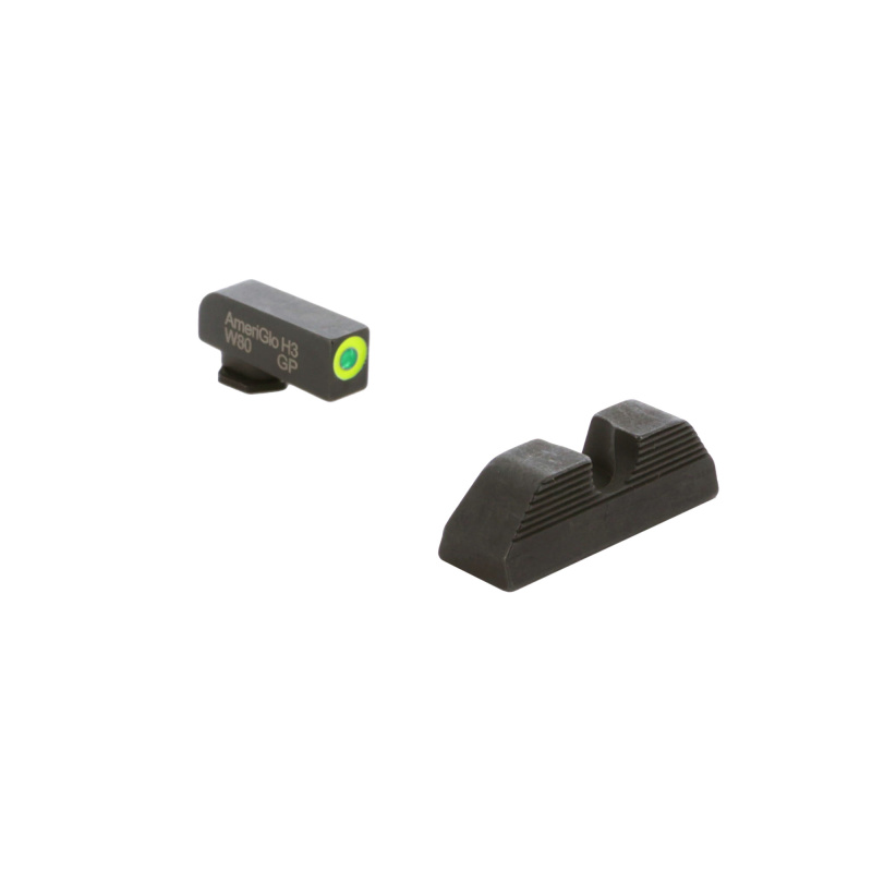 Protector, Night Sight, For Glock Gen 5 9/40, Green Front with LumiGreen Outline, Black Serrated U Notch Rear, Matte Finish, Black GL-5354