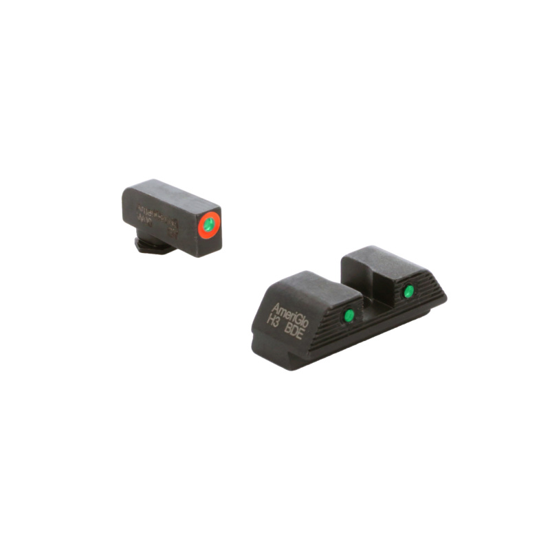Trooper, Night Sight, For Walther PDP, Green Front with Orange Outline, Green with Black Outline Rear, Matte Finish, Black WA-816