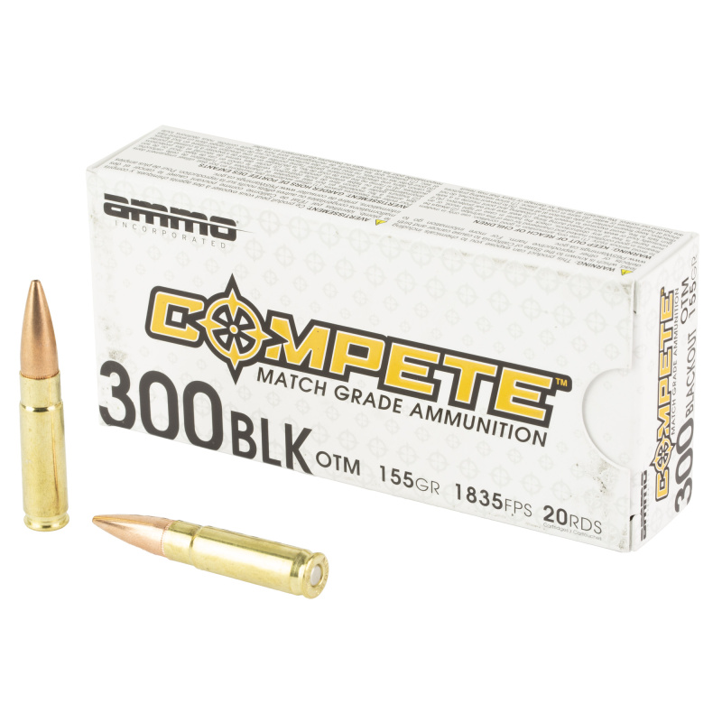 Compete, 300 Blackout, 155 Grain, Open Tip Match Bullet, 20 Round Box 300B155-OTM-A20