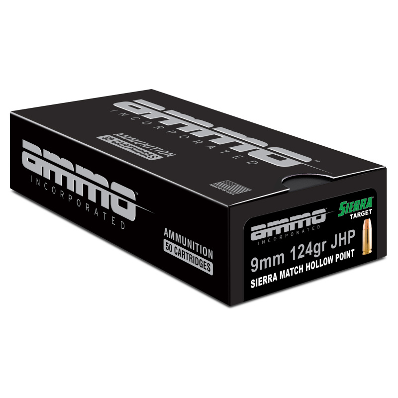 Signature, 9MM, 124 Grain, Sierra Match Jacketed Hollow Point, 50 Round Box 9124JHP-SRR50