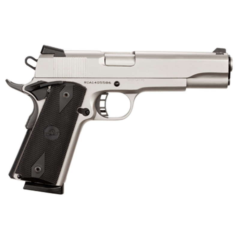 ROCK Standard Pistol .45 ACP 5 Inch Barrel Matte Combat Polymer Grips Nickel Finish 8 Round