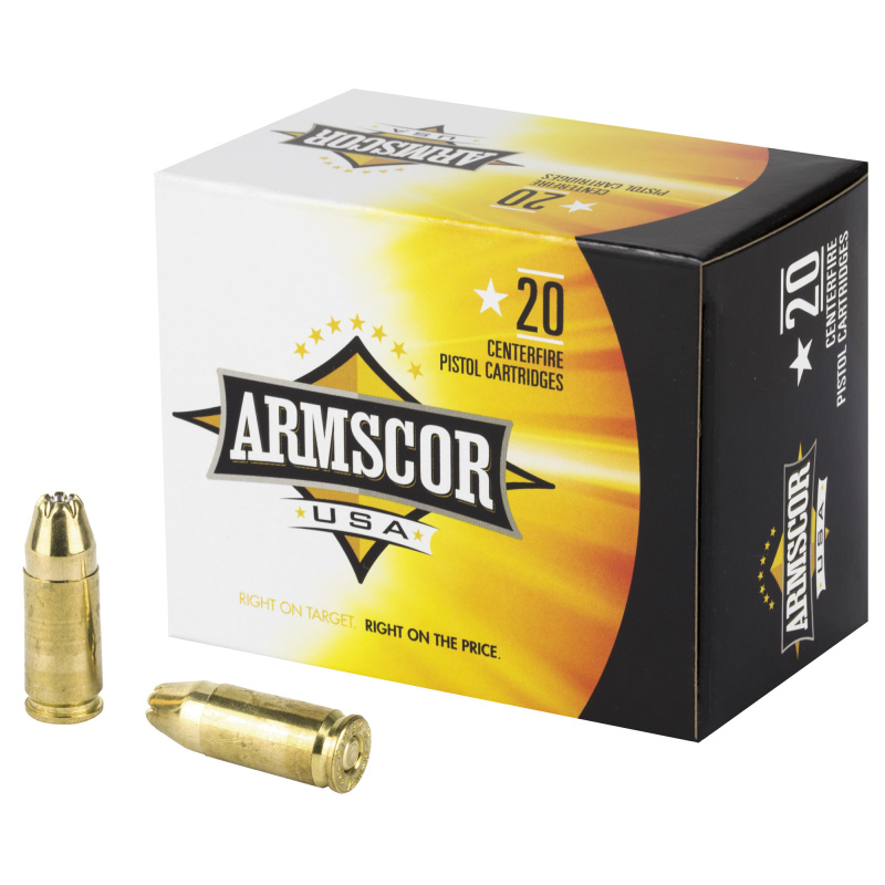 Armscor Handgun Ammunition 9mm 124 Grain Jacketed Hollow Point
